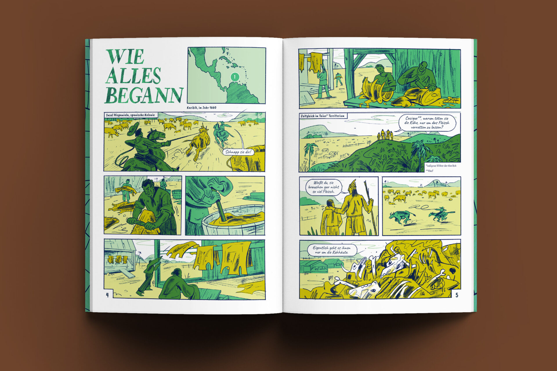 Spread from the graphic novel 5 – Young Academy for Sustainability, graphic novel 'A World in Transition'
