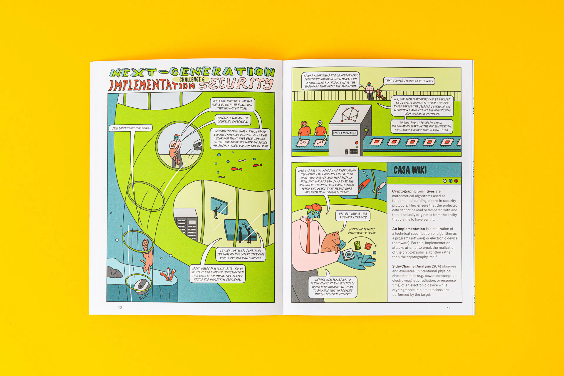 Doppelseite aus der Graphic Novel 08 – Exzellenzcluster CASA der Ruhr-Universität Bochum