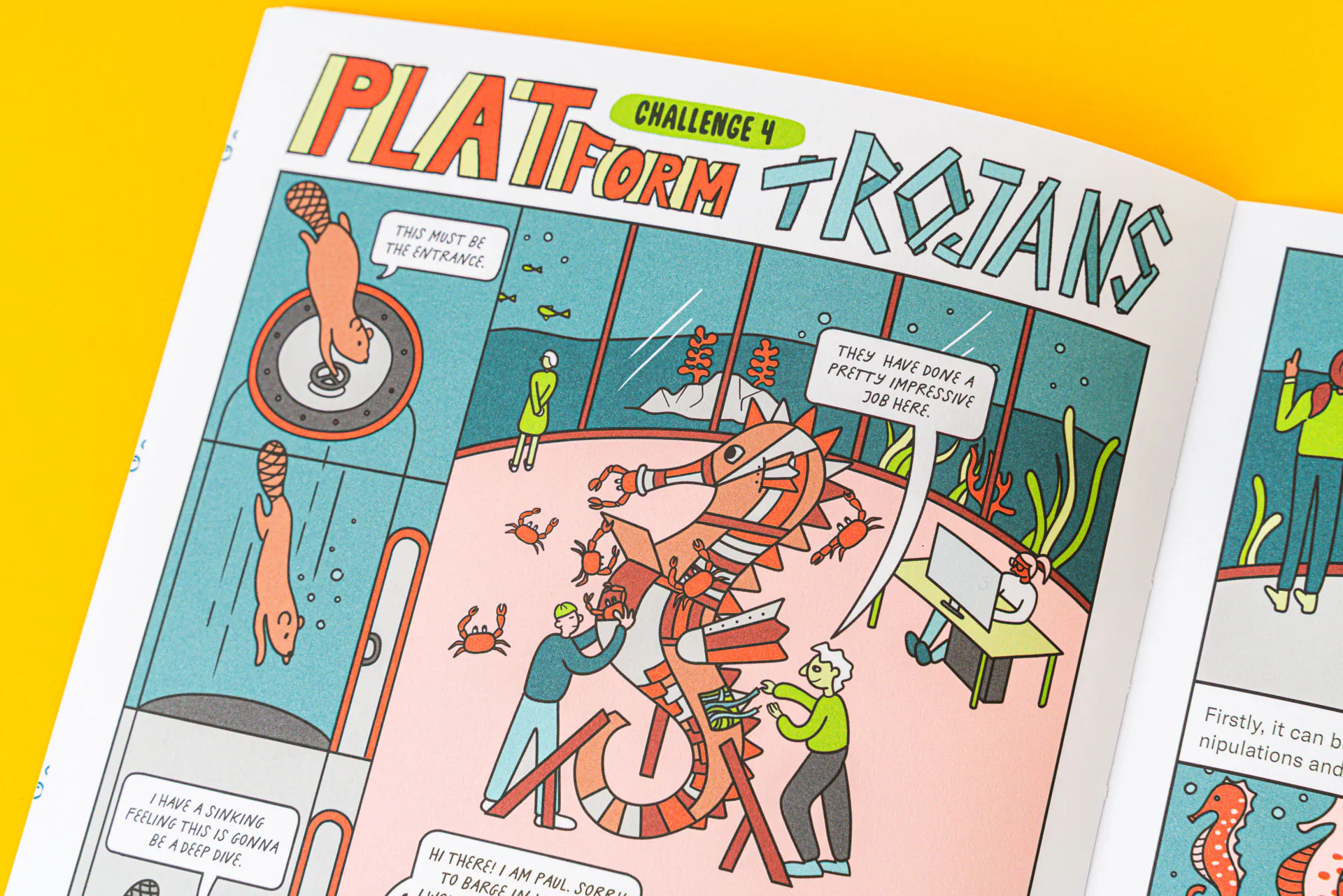 Doppelseite aus der Graphic Novel 99 – Exzellenzcluster CASA der Ruhr-Universität Bochum