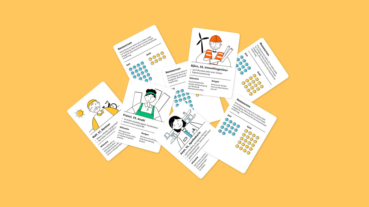 Broschüre aus dem Projekt Engage mit Illustrationen zu Beteiligung an der Energiewende