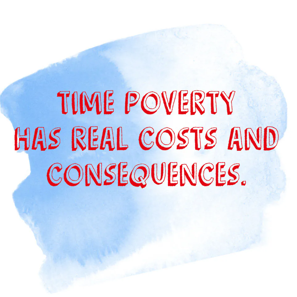 Social-Media-Motiv der FES-Kampagne mit dem Schriftzug „Time poverty has real costs and consequences“